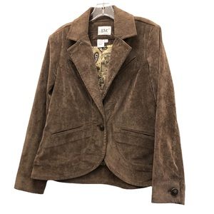 Live a Little Single-Breasted Notched-Collar Corduroy Blazer W Size M Brown